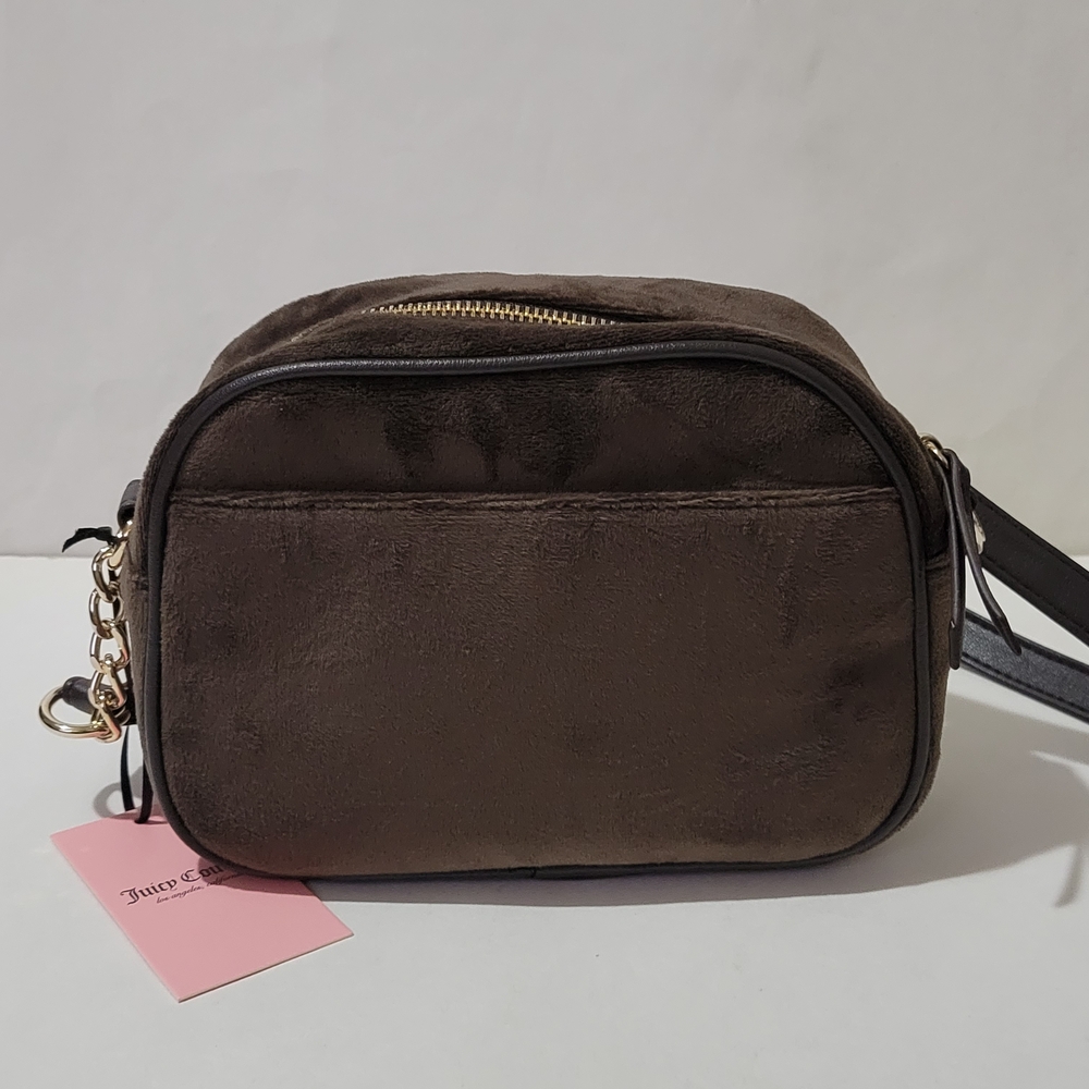 Juicy Couture Dark Brown Crossbody Bag with Gold Key Charm - Picture 6 of 13